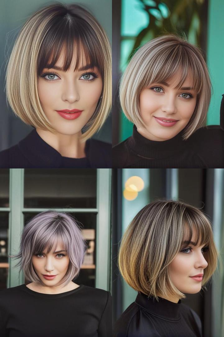 Stylish Layered Bob with Bangs for Every Face Shape