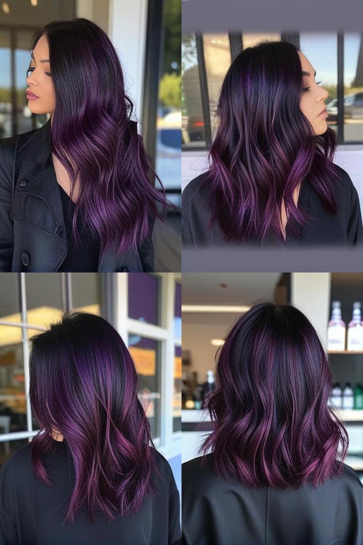 Black Cherry Soft Purple Highlights