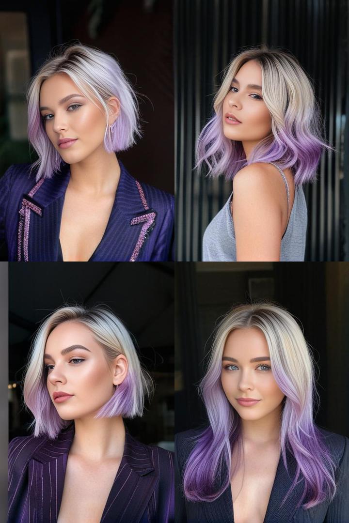 Blonde Hair With Lavender Purple Highlights