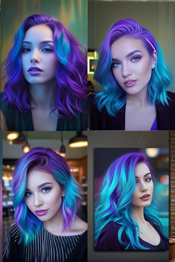 Candy Purple Teal Color Blend