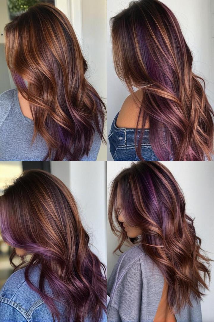 Caramel Hair With Subtle Grape Highlights