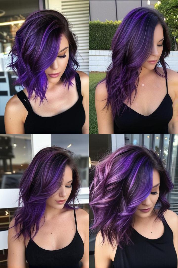 Electric Purple Highlights For Brown Hair