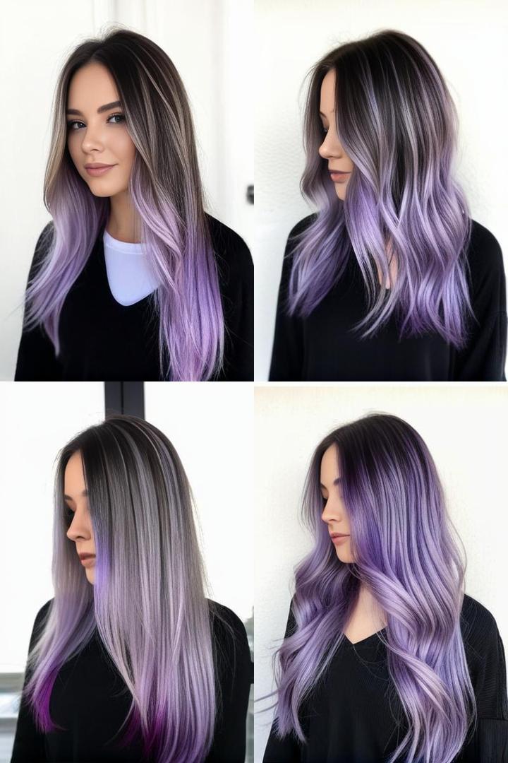 Lavender Accents For Long Fine Hair