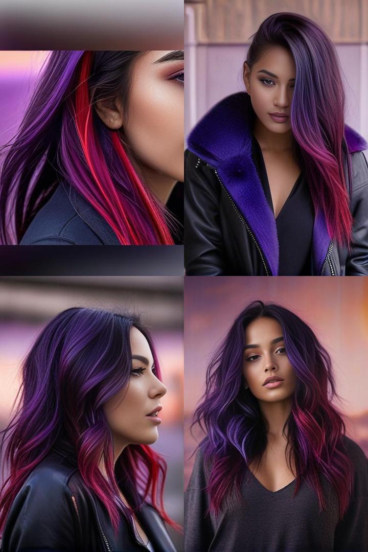 Vibrant Red And Purple Highlights