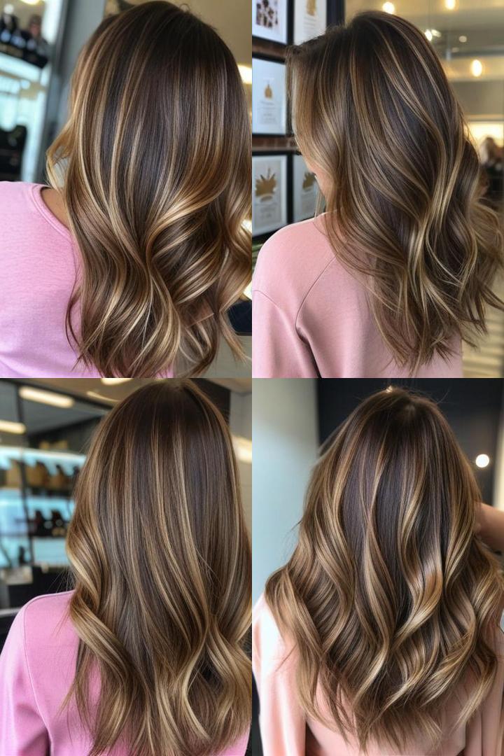 Ash Brown Honey Balayage Highlights