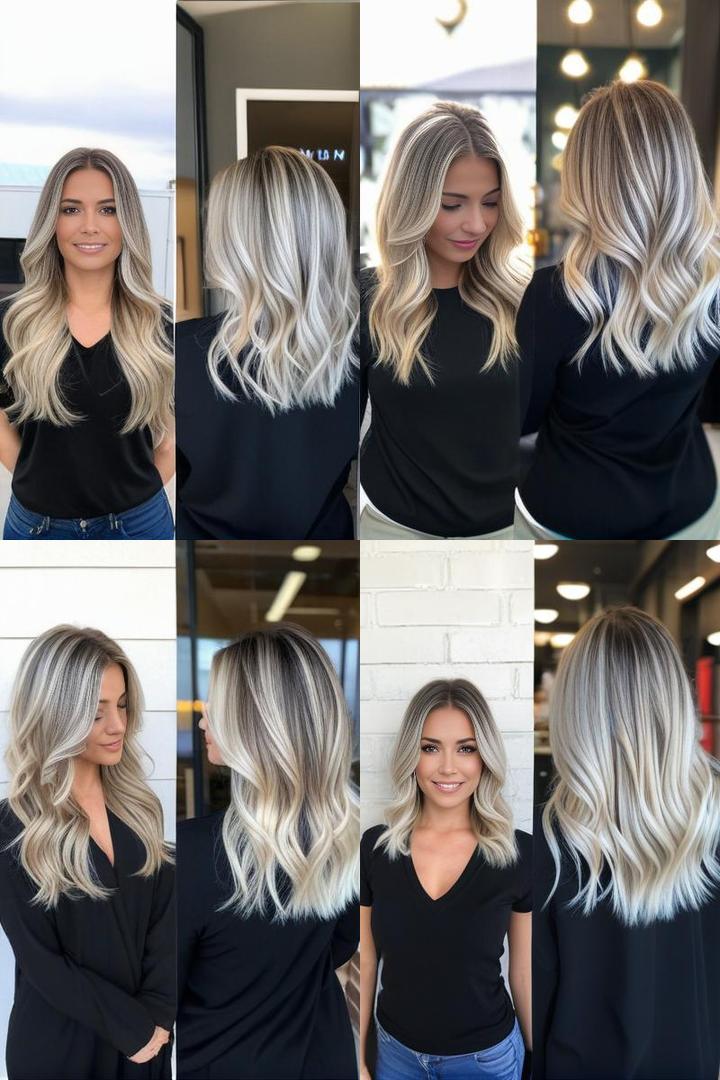 Bold Icy Blonde Balayage