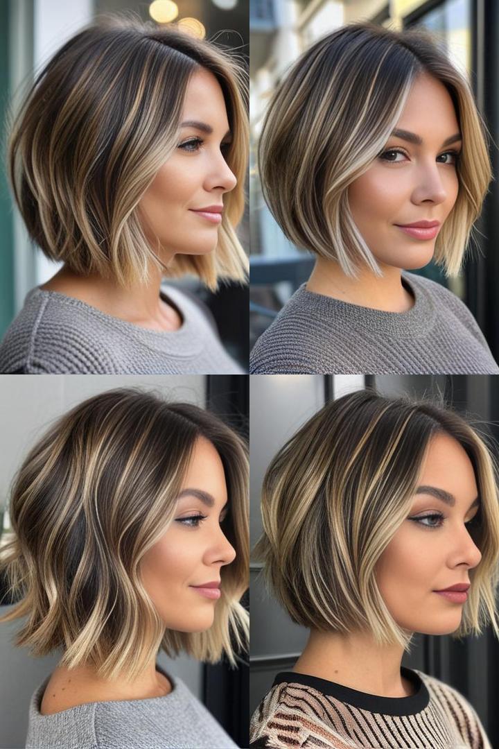 Chic Bob With Balayage Highlights