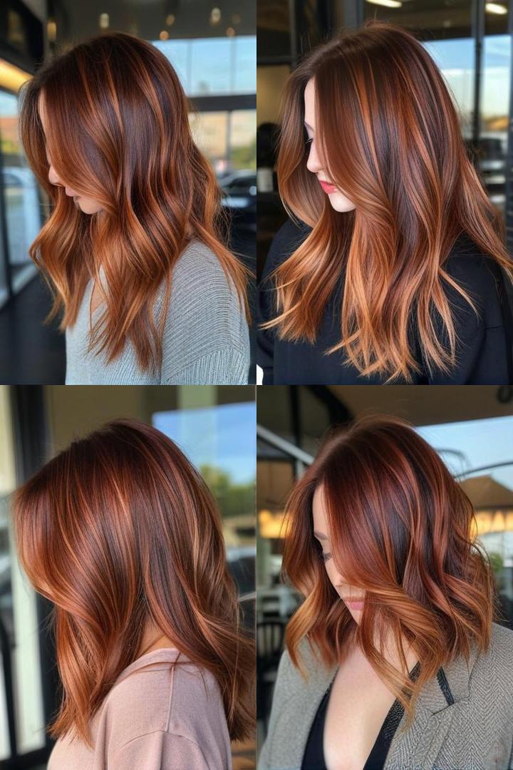 Copper Red Subtle Caramel Balayage