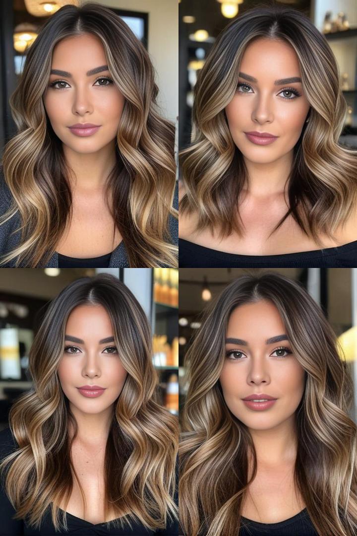 Espresso Brown Caramel Blonde Balayage