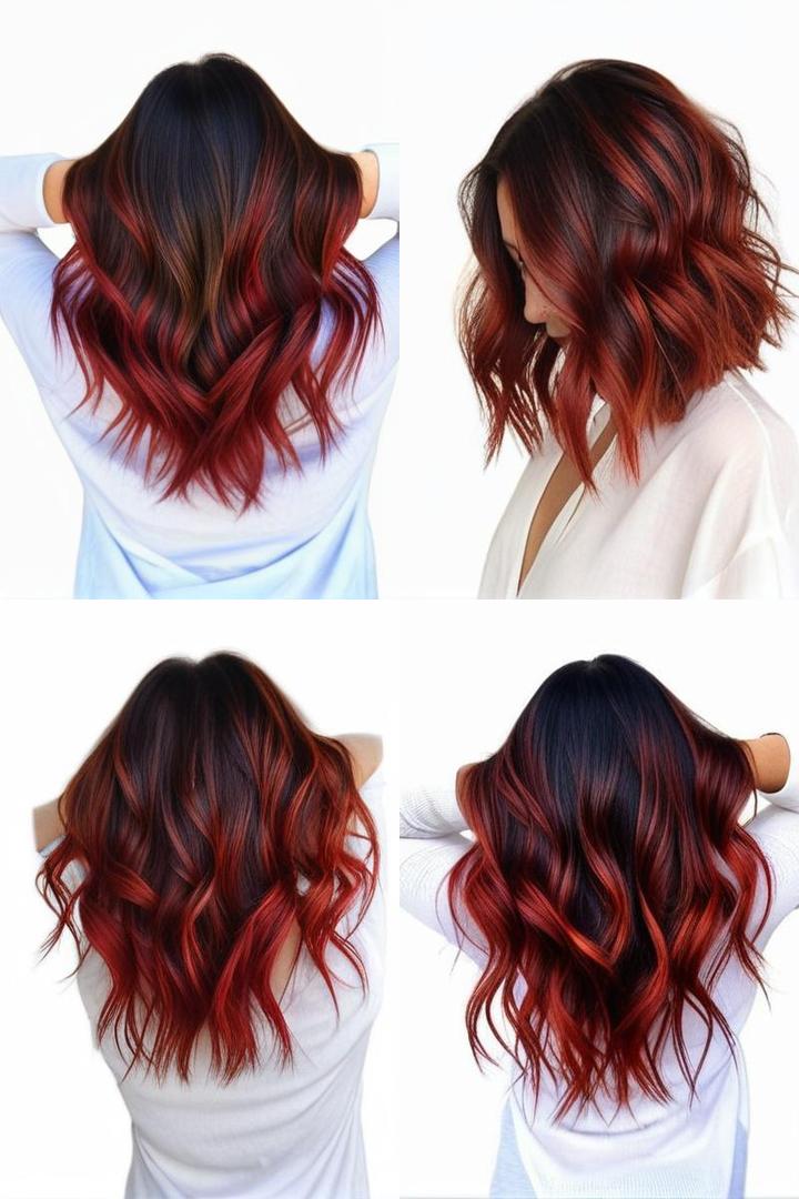 Fiery Red Balayage