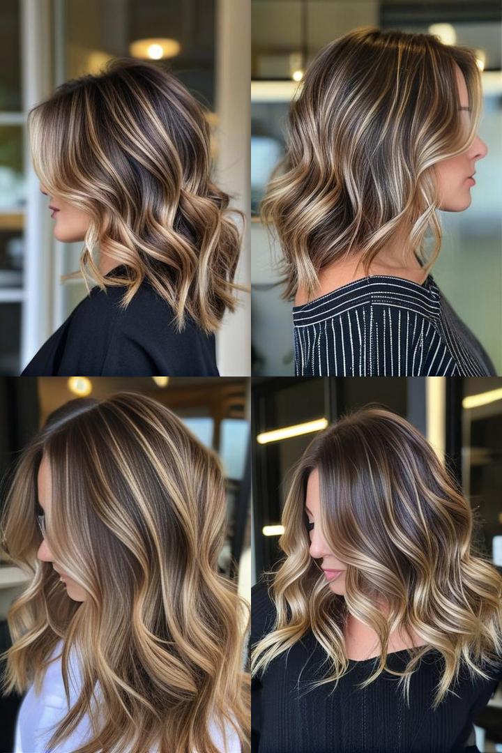 Gorgeous Thick Wavy Balayage Highlights