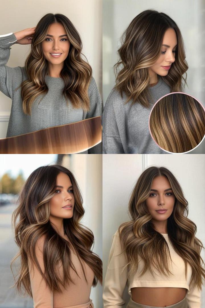 Honey Balayage For Dark Brown Hair