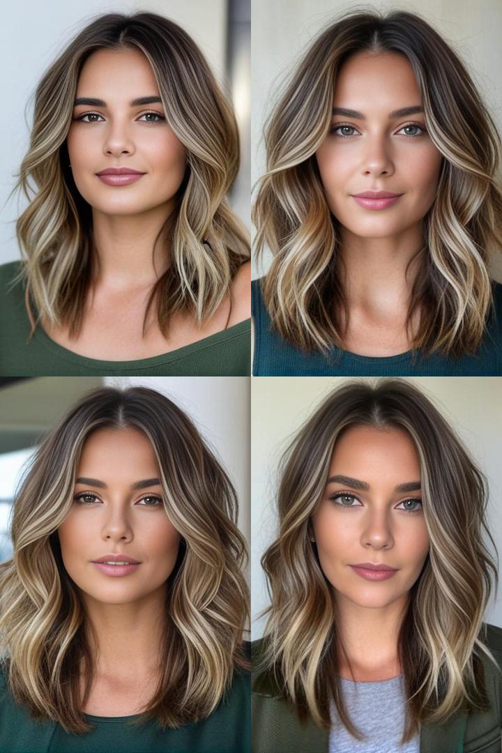 Shoulder Length Layers With Balayage Highlights