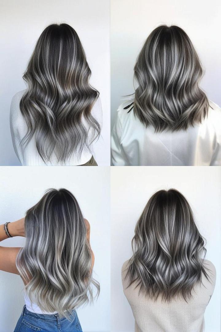 Silver Balayage Highlighted Hair