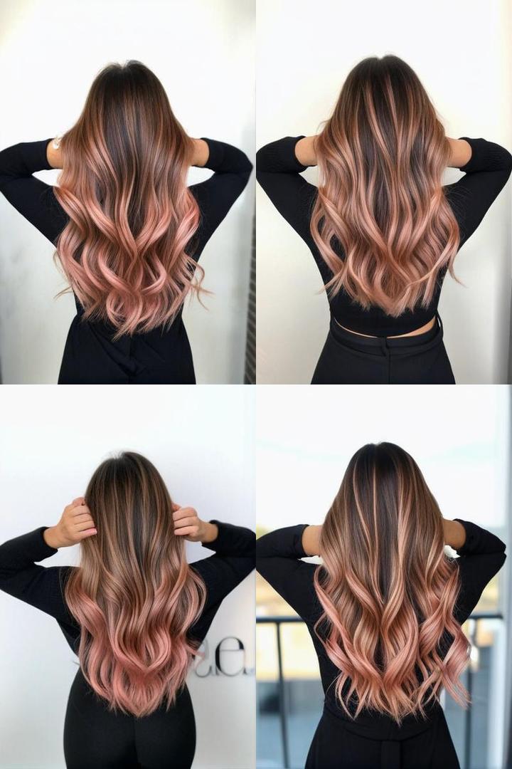 Stunning Rose Gold Balayage Highlights