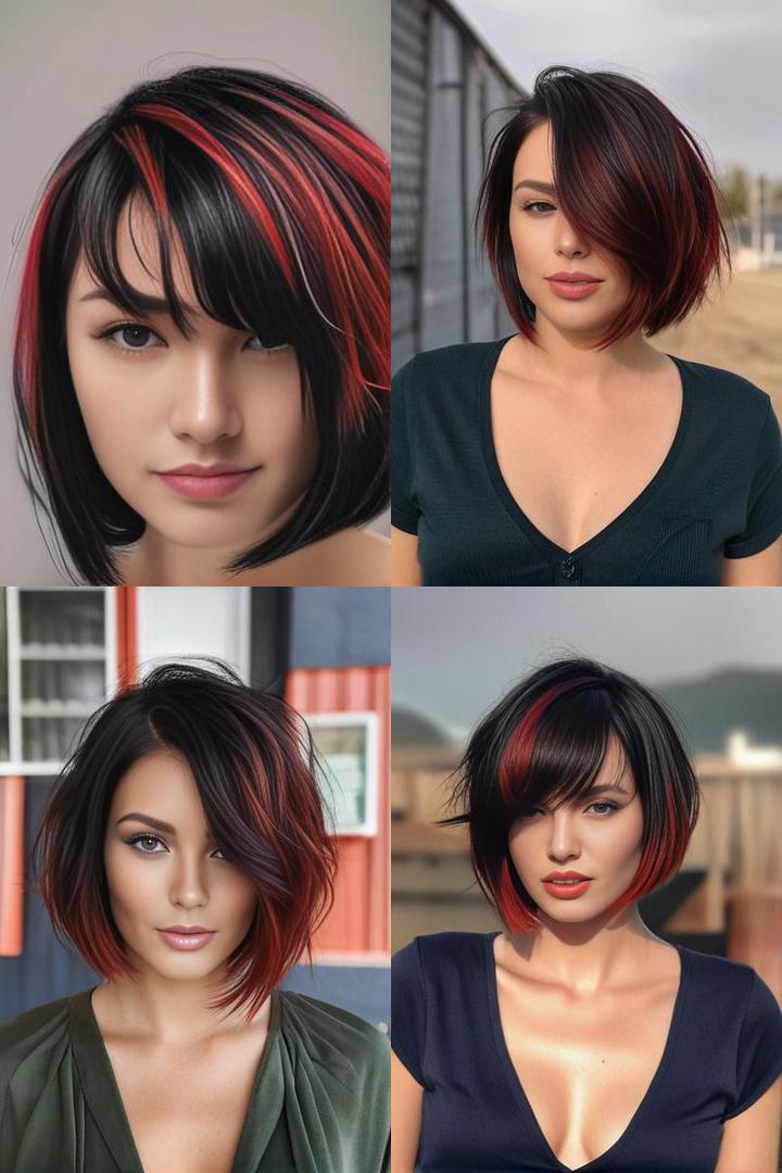 Black Bob With Subtle Red Highlights