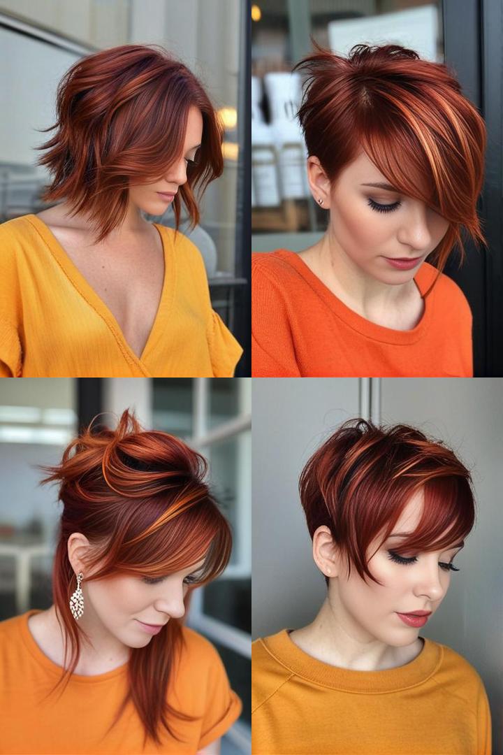 Bold Dark Red Copper Hair Highlights