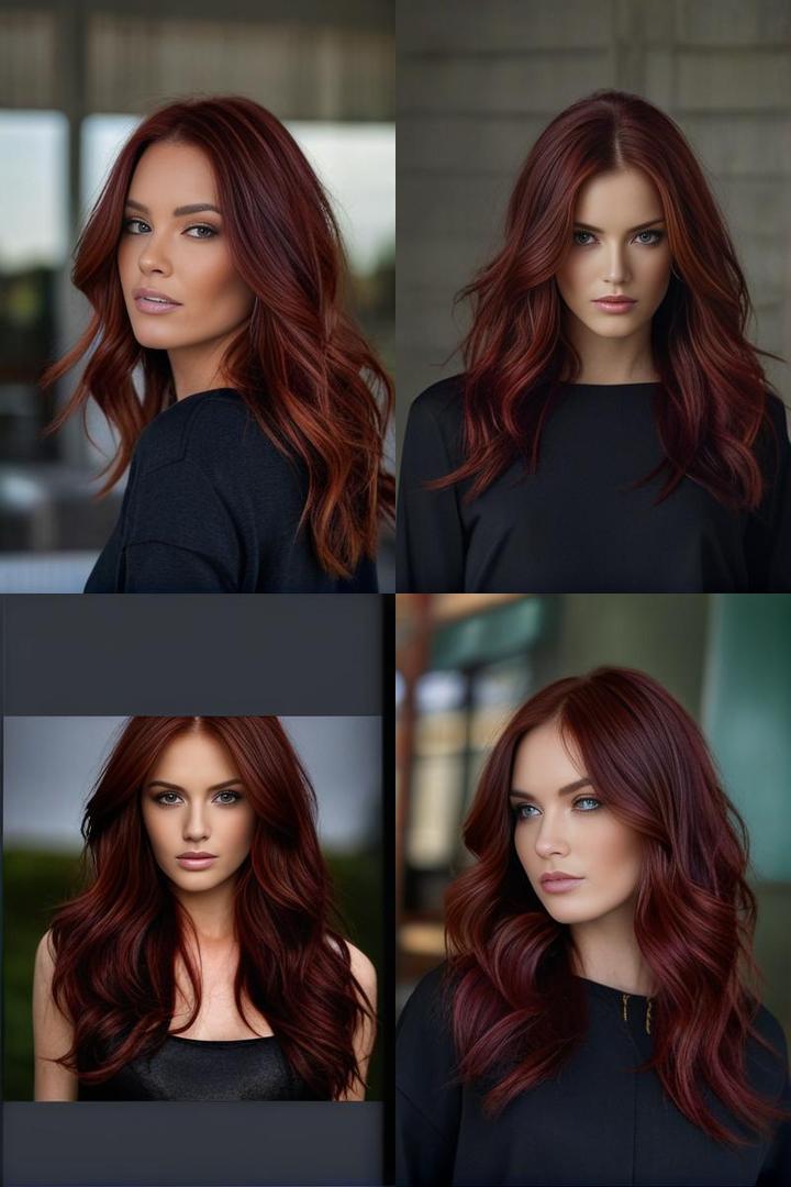 Bold Dark Red Hair With Subtle Highlights