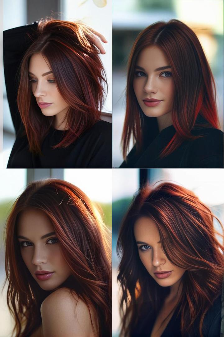 Brunette Transformation Stunning Red Face Framing Highlights