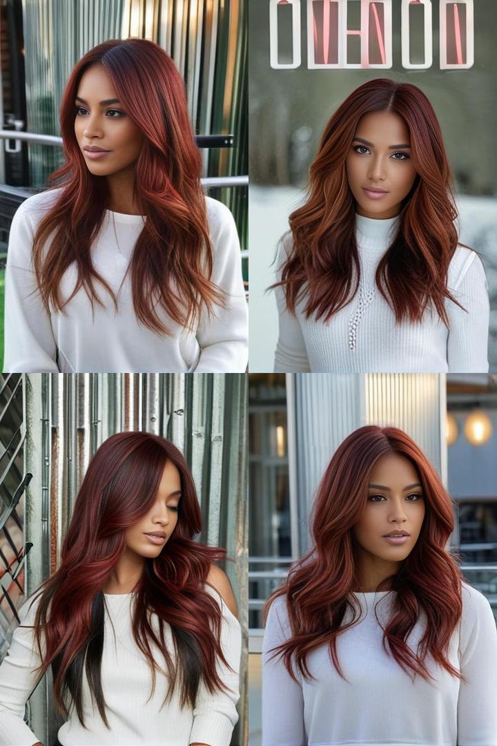 Dark Red Brown Hair Olive Skin Tone Highlights