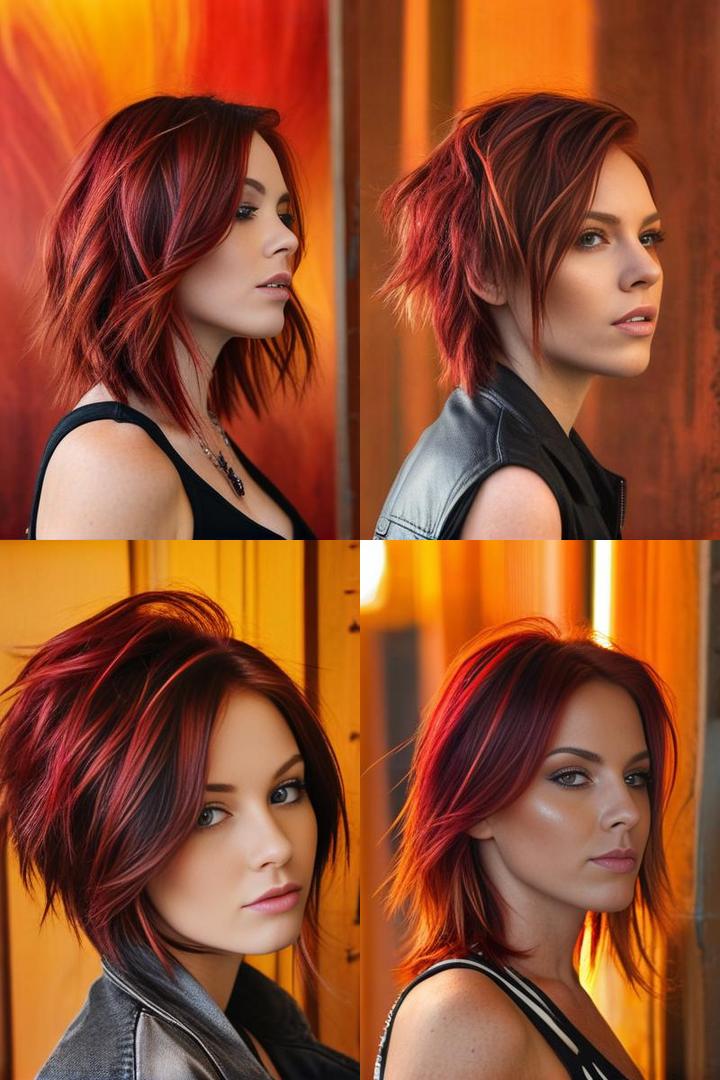 Edgy Red Chunky Highlights