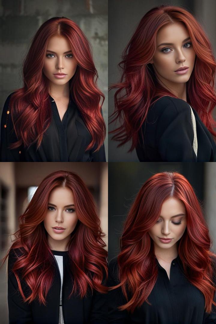 Radiant Ruby Red Hair Highlights