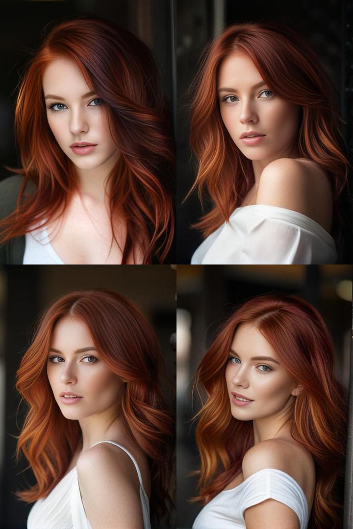 Red Hair With Face Framing Highlights