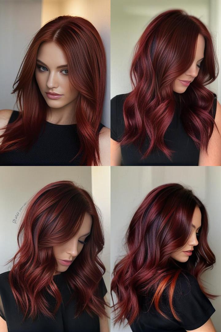 Rich Red Hair With Black Lowlights