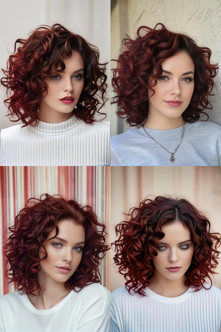 Stunning Chocolate Curls With Red Highlights