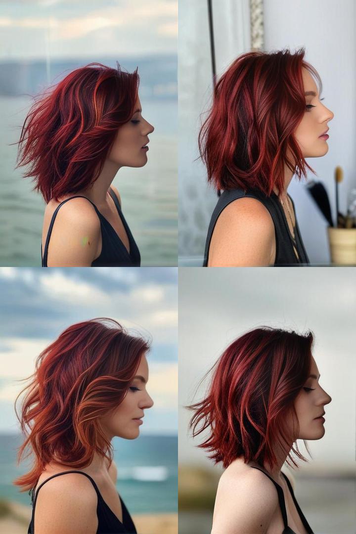 Stunning Deep Red Hair Highlights