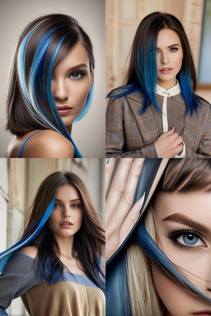 Blue Peekaboo Highlights For Stylish Flair