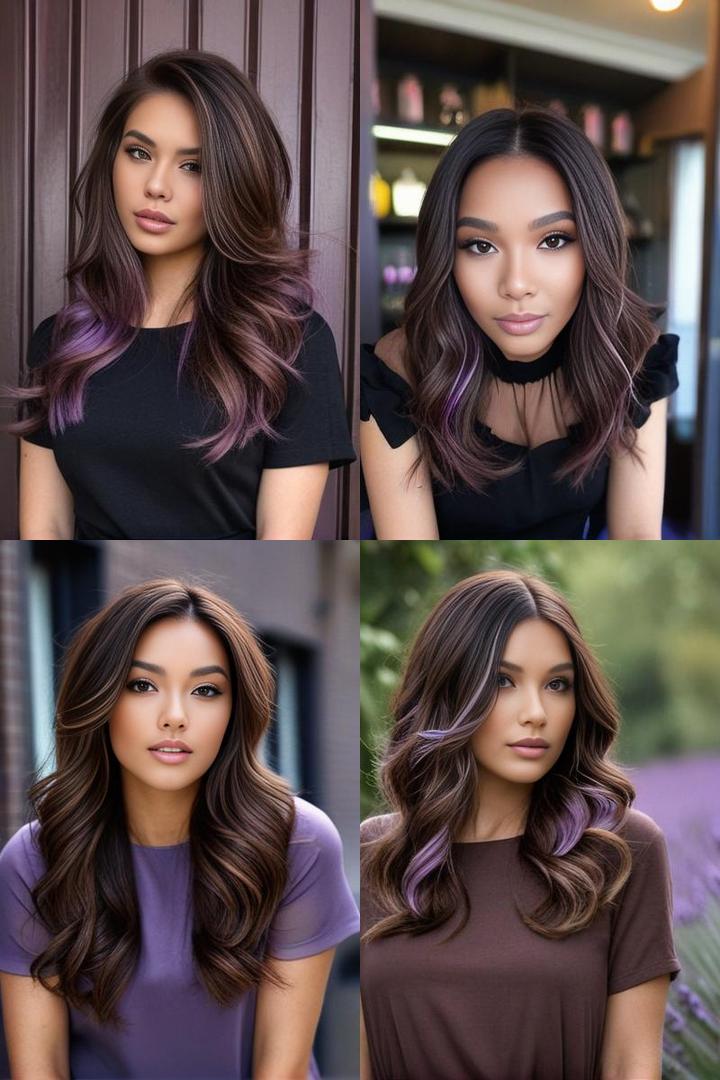 Lavender And Chocolate Brown Peekaboo Combo