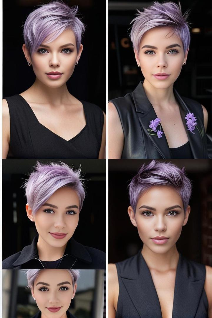 Pixie With Lavender Highlights