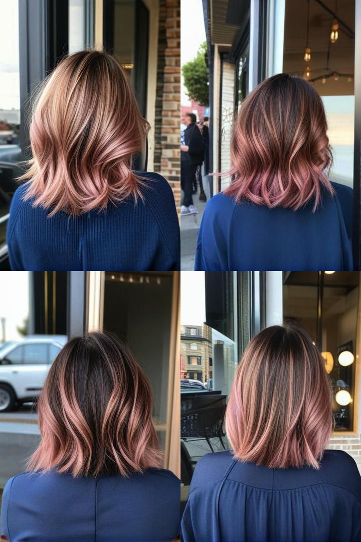 Subtle Rose Gold Peekaboo Highlights