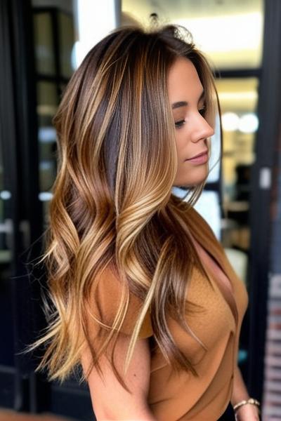 Amber Caramel Balayage Hair Color Ideas