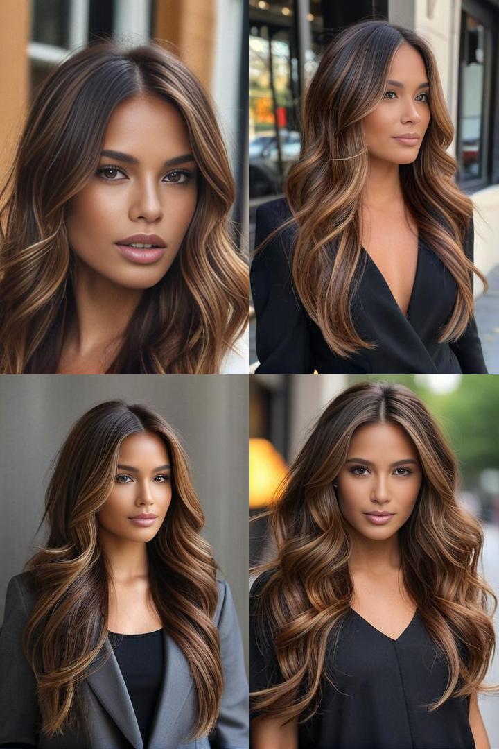 Caramel Highlights For Long Locks