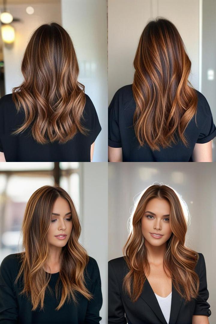 Chic Red And Caramel Highlights