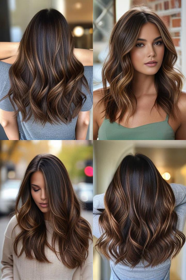 Dark Brown Hair With Caramel Highlights