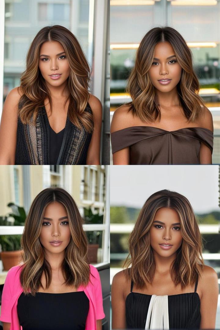 Stunning Caramel Highlights For Medium Length Hair