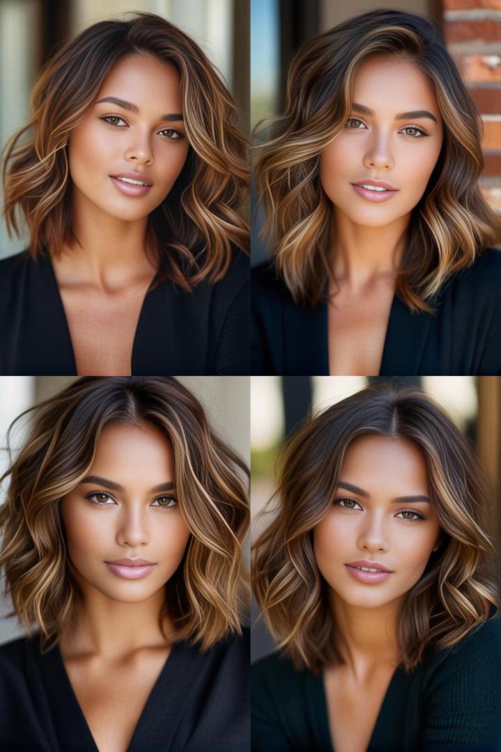 Sun Kissed Waves Caramel Highlights