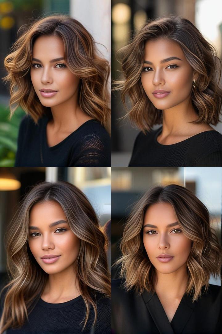 Sunlit Brown Waves With Caramel Accents