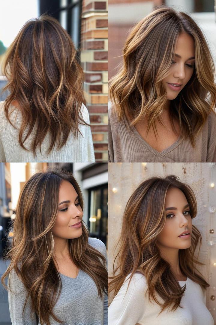 Sweet Caramel Brown Hair With Honey Highlights