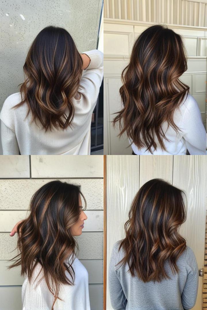 Trendy Caramel Brown Highlights For Dark Hair