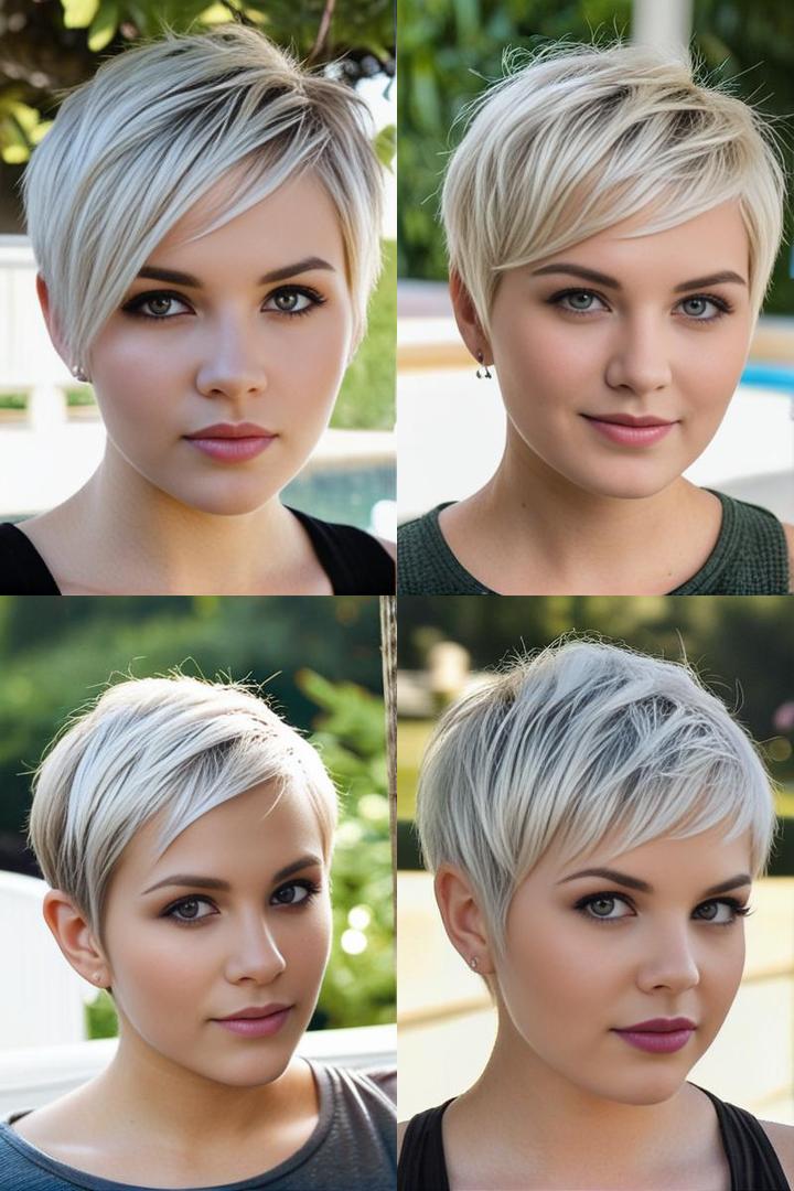 Bleached Pixie For Round Faces