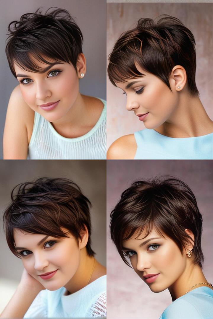 Layered Pixie For Round Faces