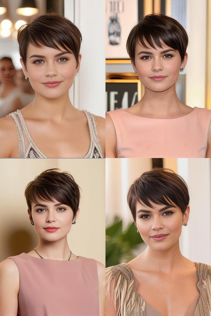 Side Swept Feather Bangs For Pixie Cut