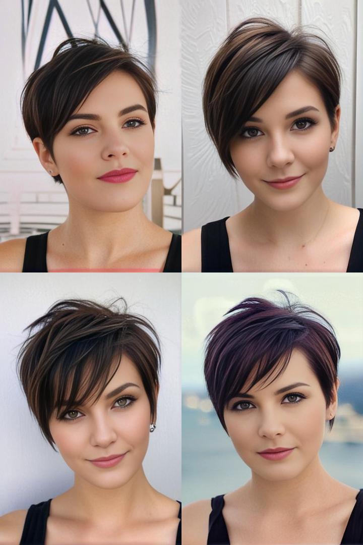 Stylish Long Pixie For Round Faces