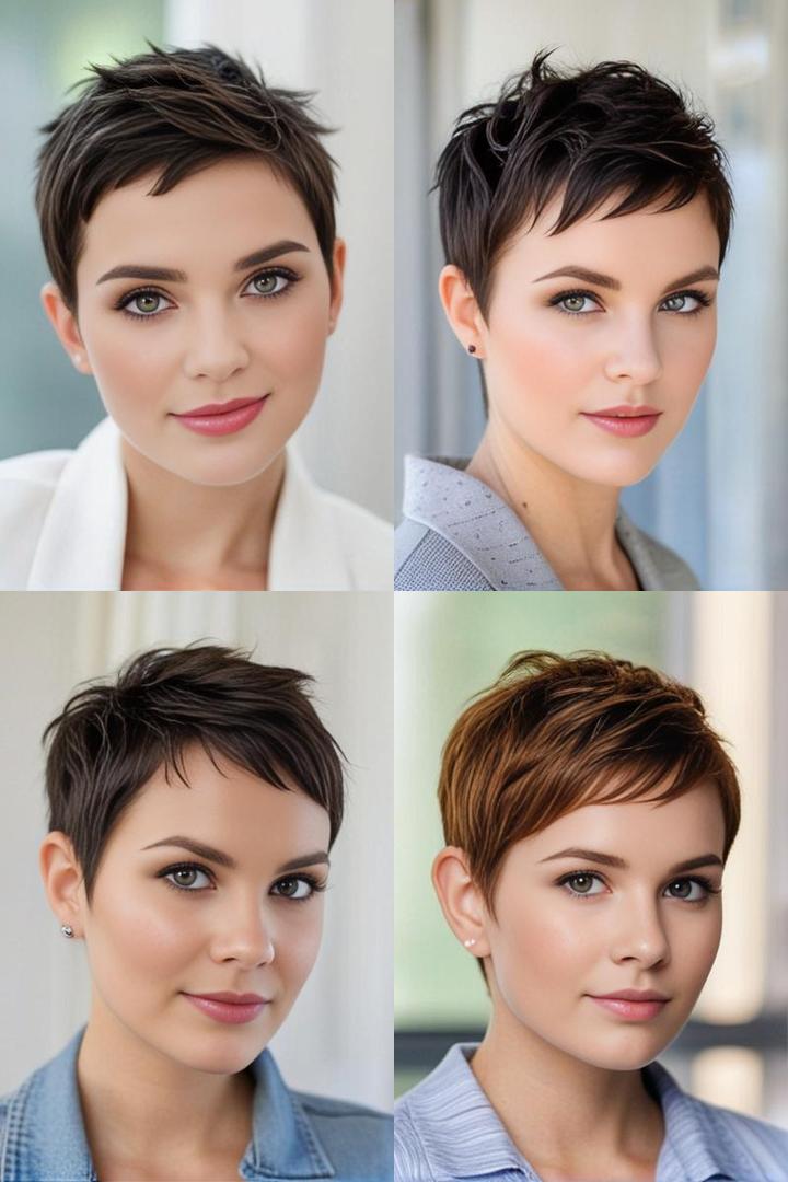 Super Short Pixie For A Round Face