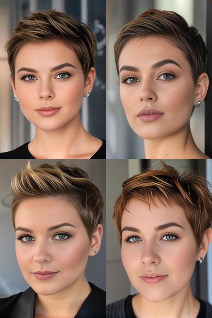 Swept Back Pixie For Round Faces