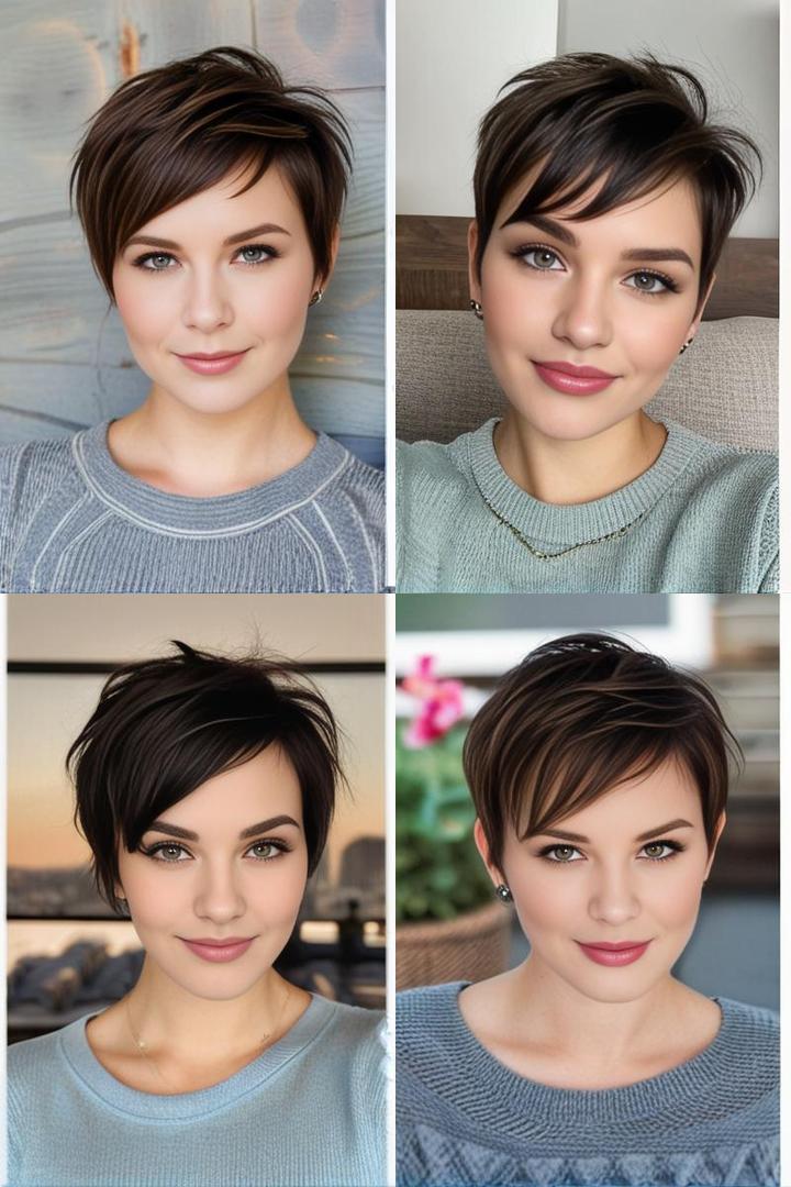 Textured Pixie Cut For Round Faces